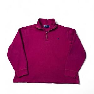 Vintage 90s Polo Ralph Lauren quarter zip sweater red M mens made in USA read